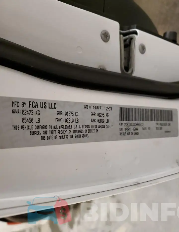 2C3CDXGJXKH605512 Photo# 12