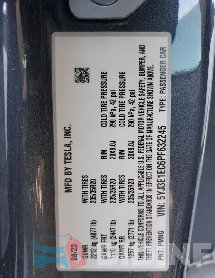 5YJ3E1EC6PF632245 Photo# 12