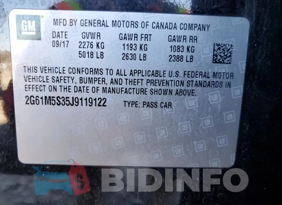 2G61M5S35J9119122 Photo# 12