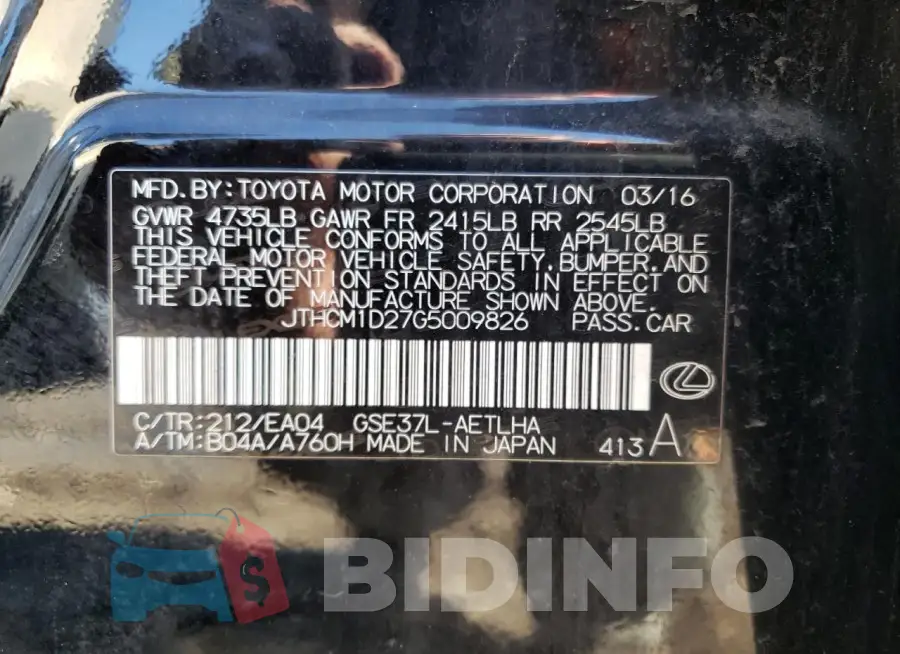 JTHCM1D27G5009826 Photo# 12