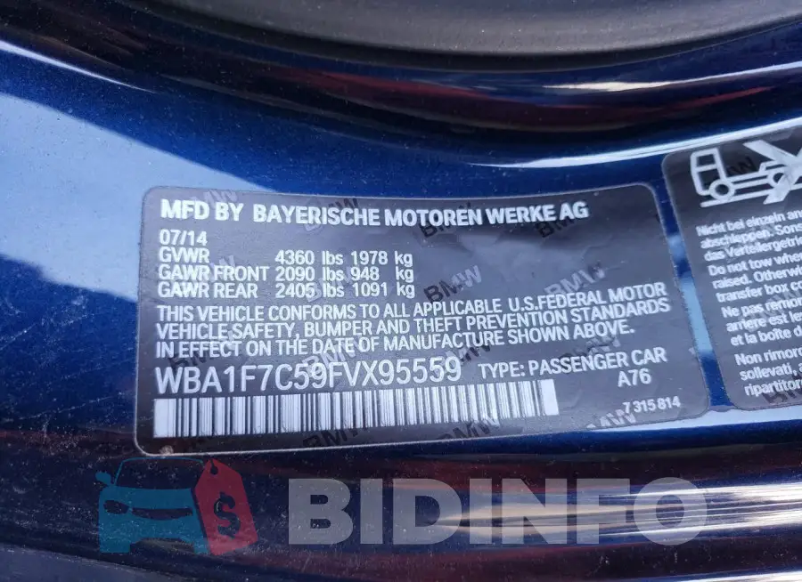 WBA1F7C59FVX95559 Photo# 13