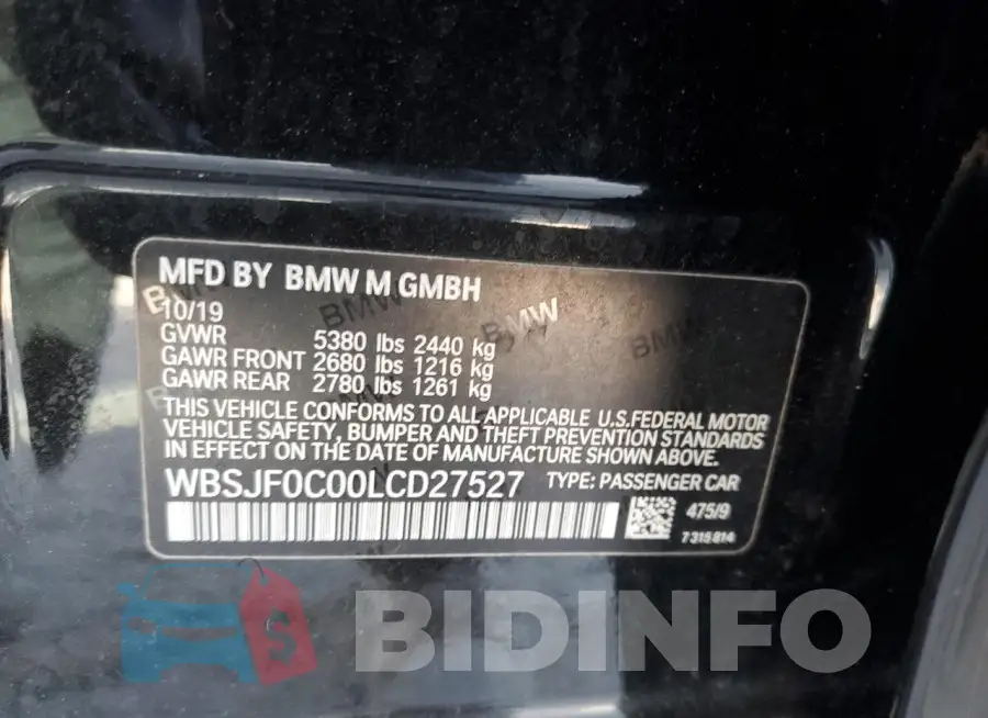 WBSJF0C00LCD27527 Photo# 13