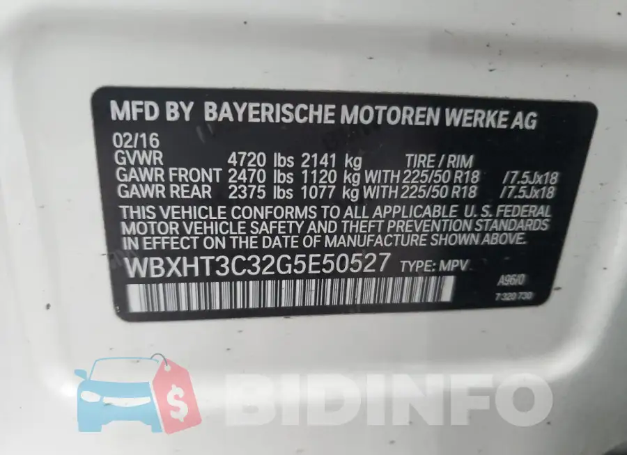WBXHT3C32G5E50527 Photo# 13