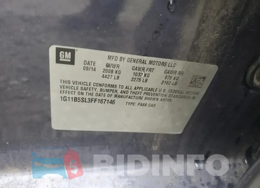 1G11B5SL3FF167146 Photo# 12