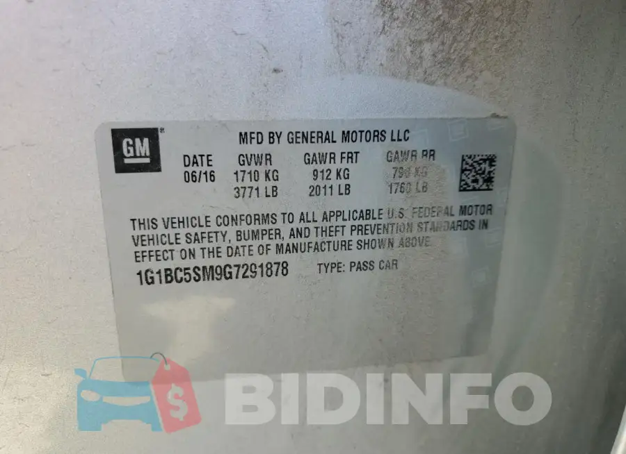 1G1BC5SM9G7291878 Photo# 12