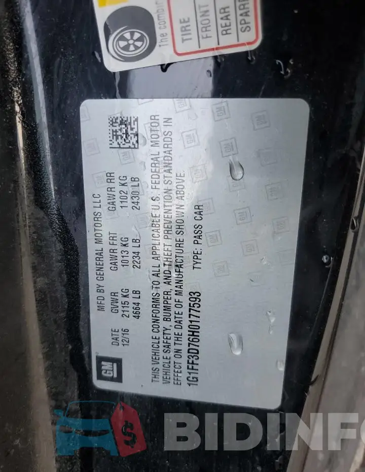 1G1FF3D76H0177593 Photo# 13