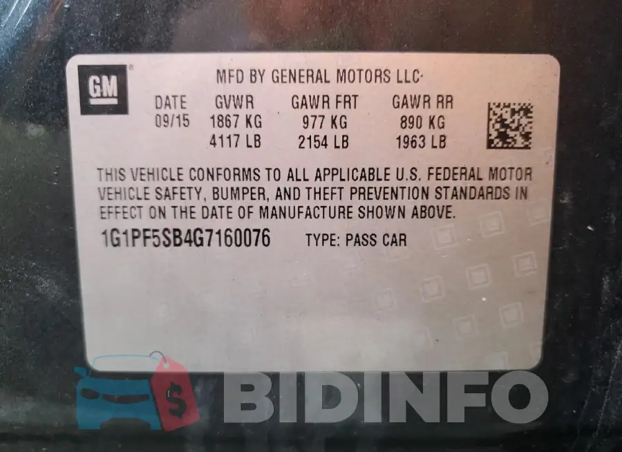 1G1PF5SB4G7160076 Photo# 12