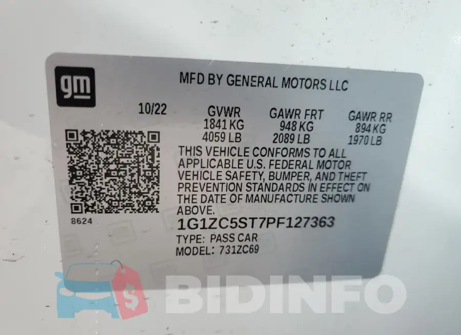 1G1ZC5ST7PF127363 Photo# 12