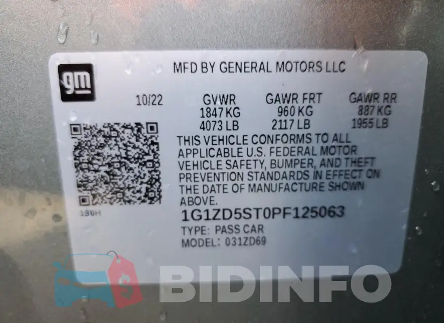 1G1ZD5ST0PF125063 Photo# 12