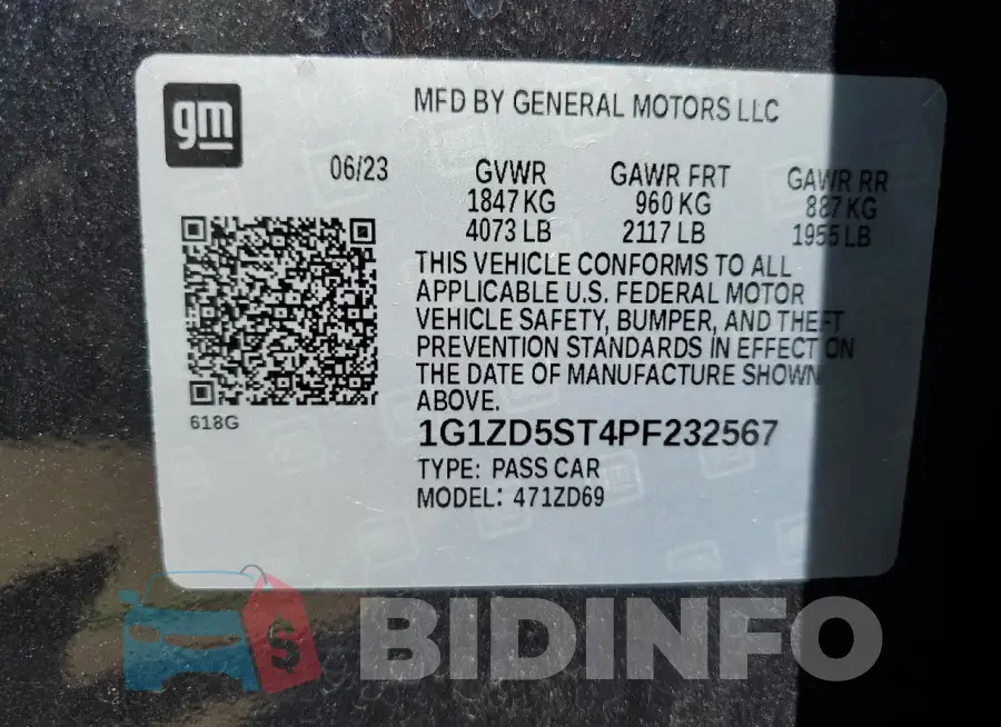 1G1ZD5ST4PF232567 Photo# 13