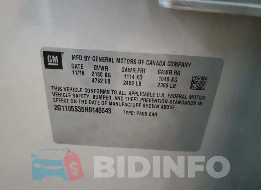 2G1105S35H9146543 Photo# 12
