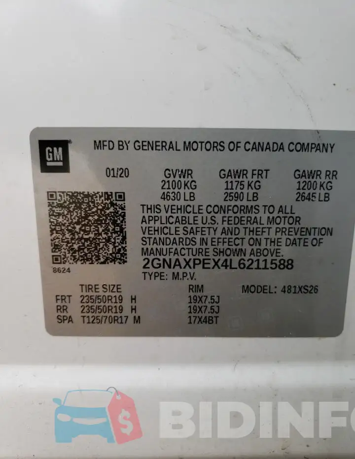 2GNAXPEX4L6211588 Photo# 12