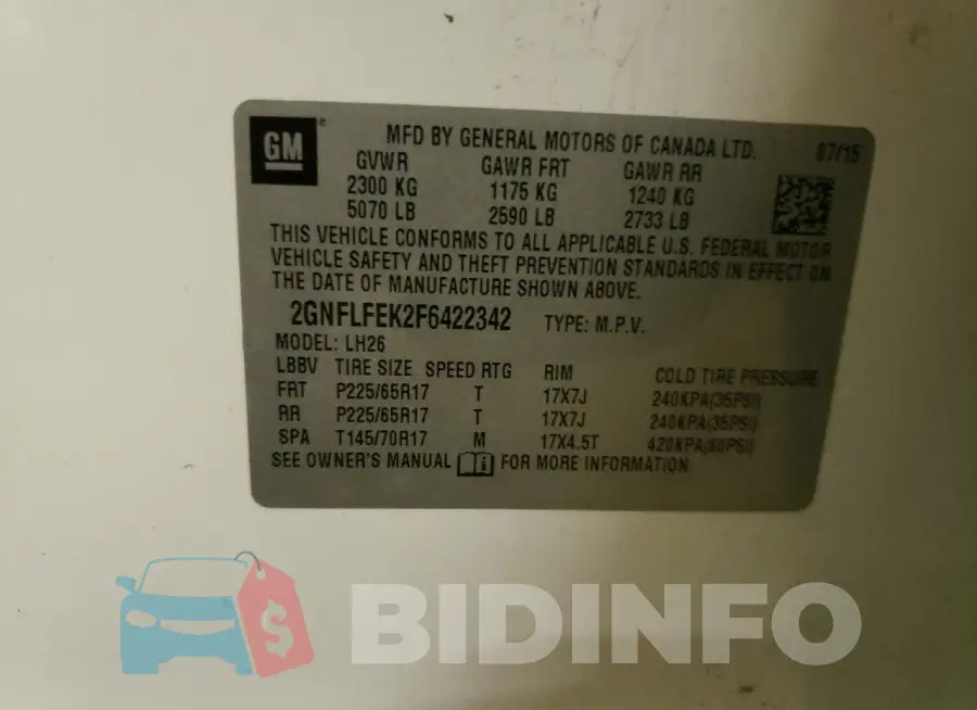 2GNFLFEK2F6422342 Photo# 13