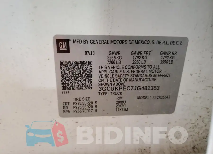 3GCUKPEC7JG481353 Photo# 13