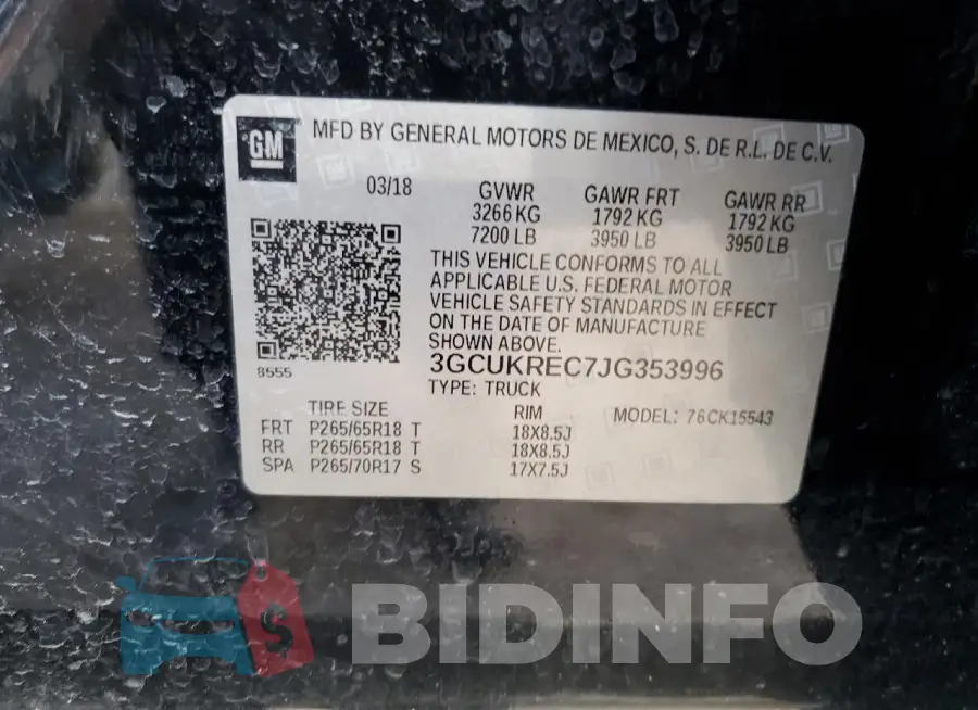 3GCUKREC7JG353996 Photo# 12