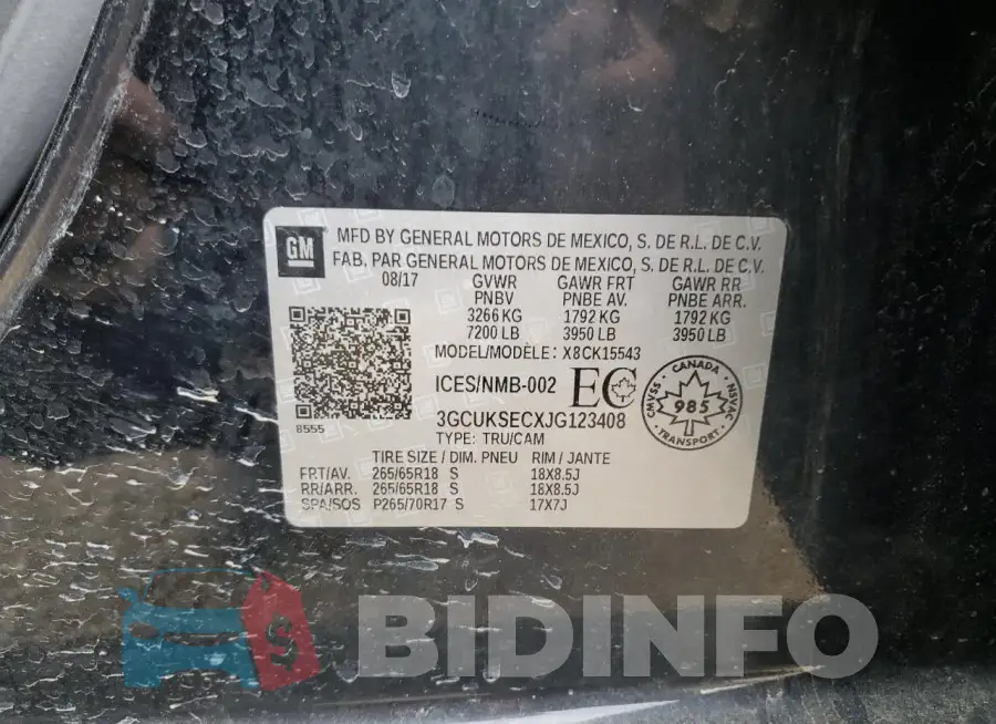 3GCUKSECXJG123408 Photo# 13