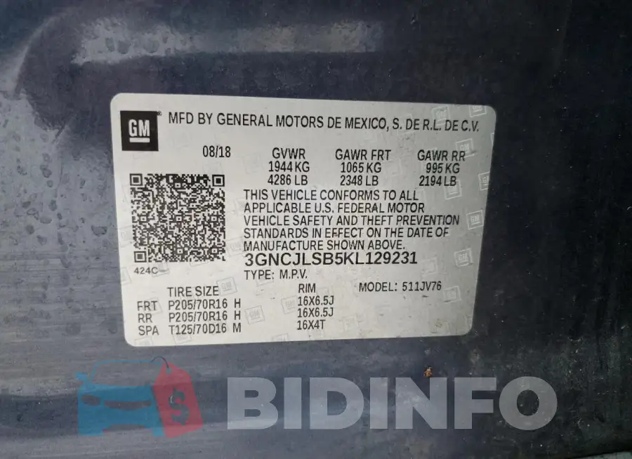 3GNCJLSB5KL129231 Photo# 12