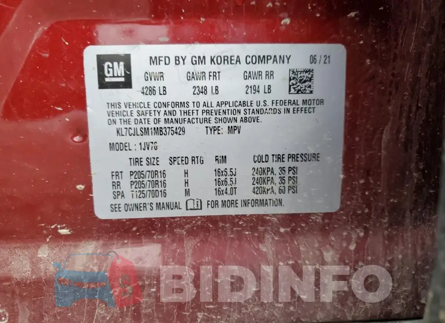 KL7CJLSM1MB375429 Photo# 12