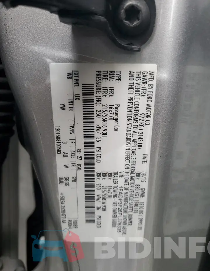 1FADP3F26FL376335 Photo# 12