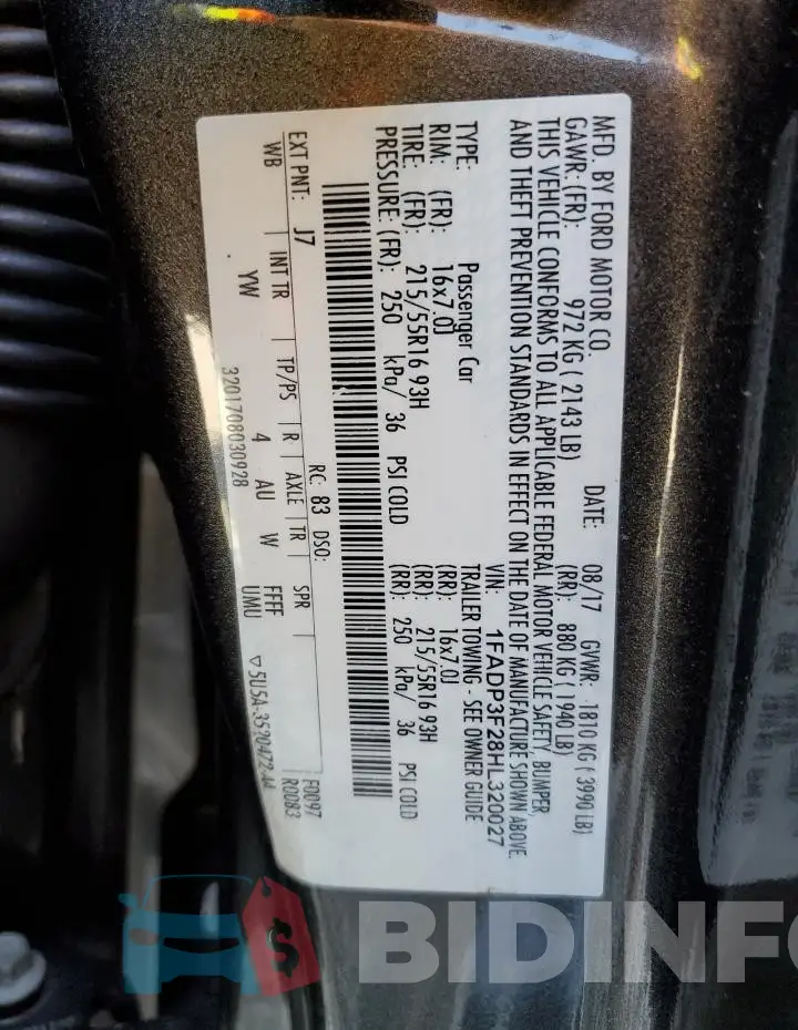 1FADP3F28HL320027 Photo# 12