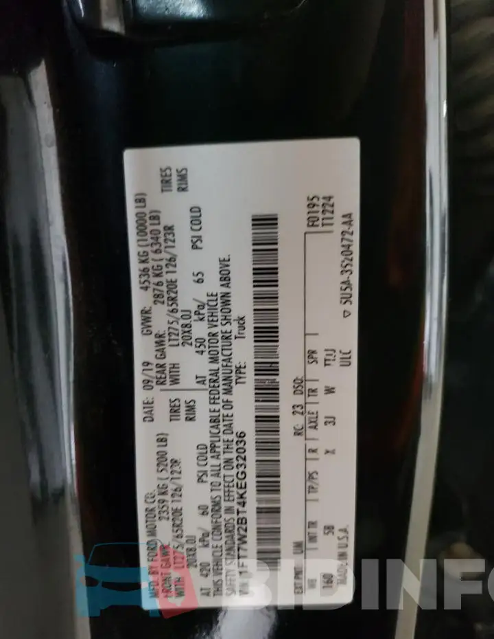 1FT7W2BT4KEG32036 Photo# 12