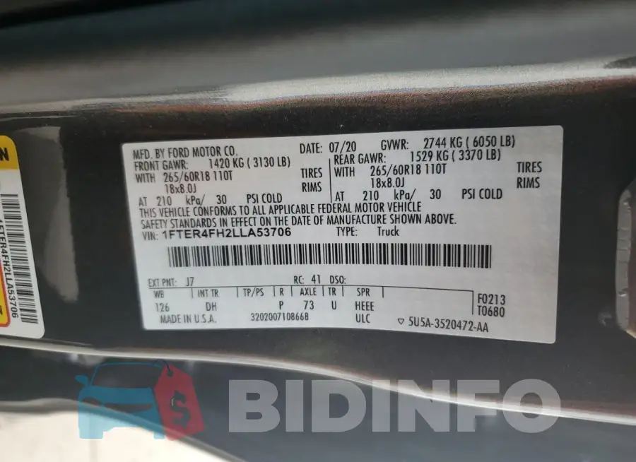 1FTER4FH2LLA53706 Photo# 13