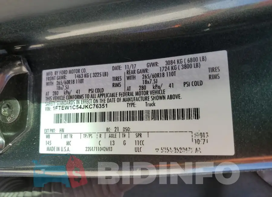 1FTEW1C54JKC76351 Photo# 12