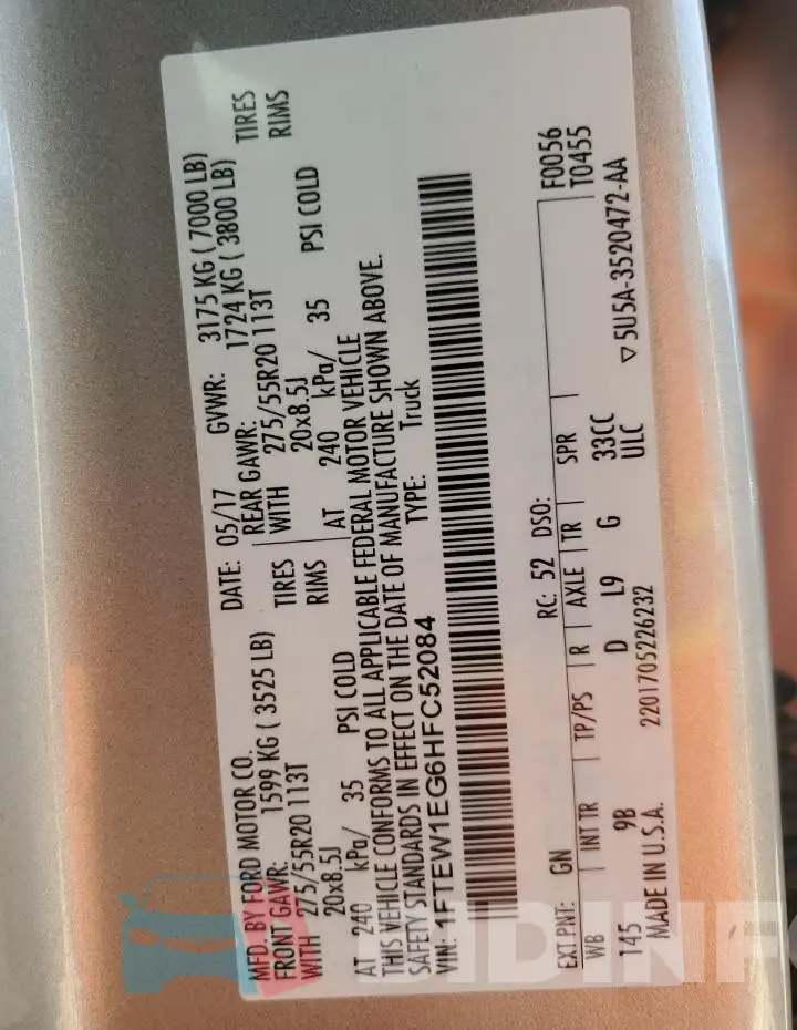 1FTEW1EG6HFC52084 Photo# 12