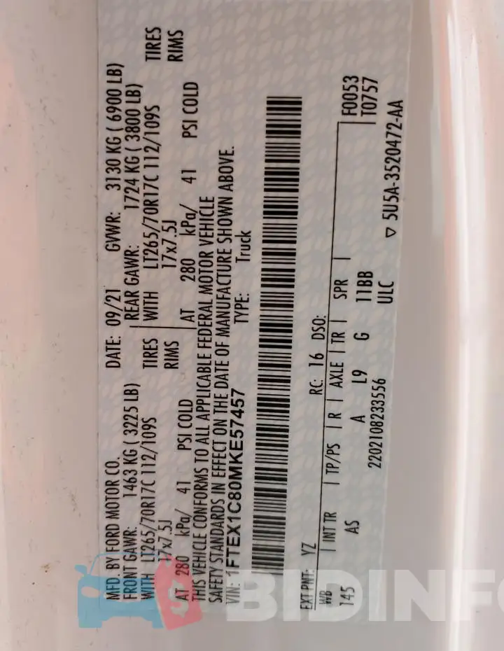 1FTEX1C80MKE57457 Photo# 12