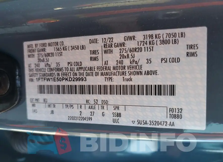 1FTFW1E50PKD29993 Photo# 13