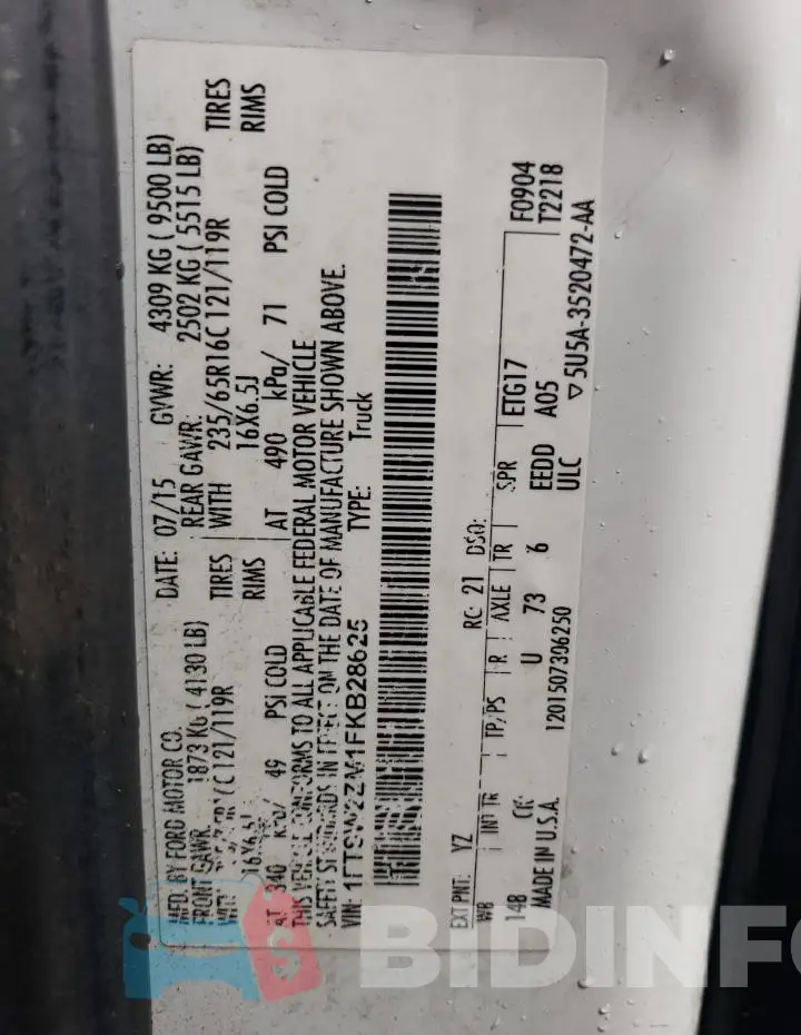 1FTSW2ZM1FKB28625 Photo# 13