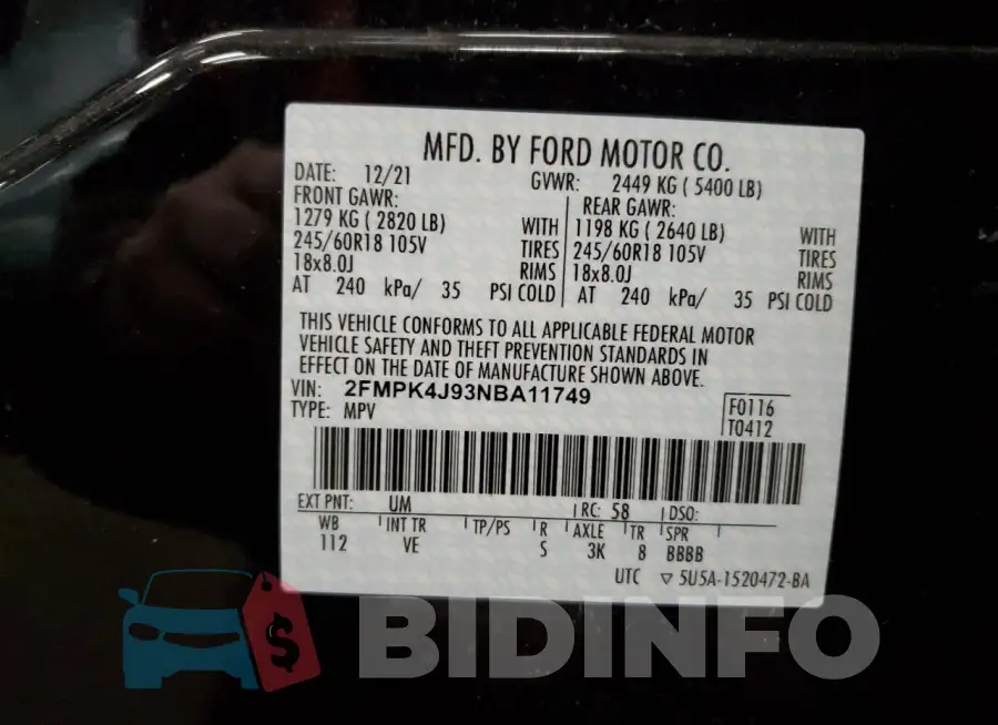 2FMPK4J93NBA11749 Photo# 13