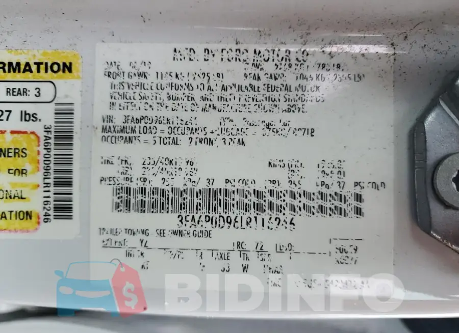 3FA6P0D96LR116246 Photo# 12