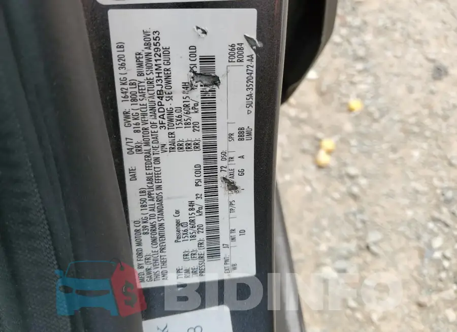 3FADP4BJ3HM129553 Photo# 12