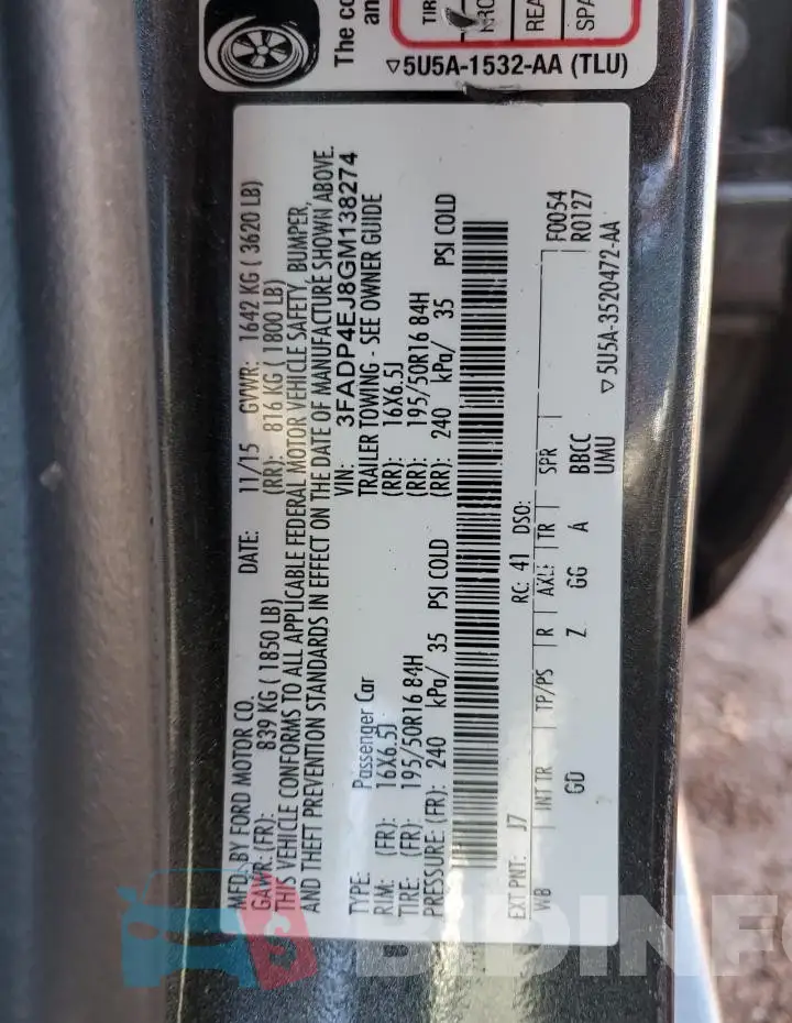 3FADP4EJ8GM138274 Photo# 12