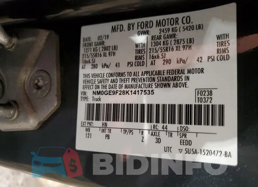 NM0GE9F28K1417535 Photo# 13