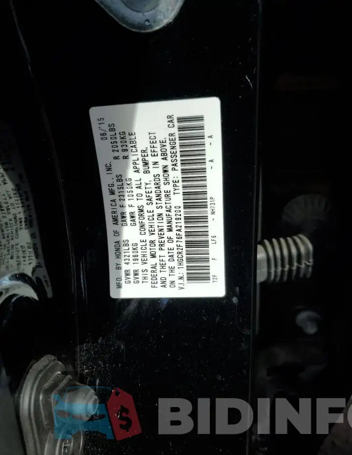 1HGCR2F76FA219200 Photo# 12