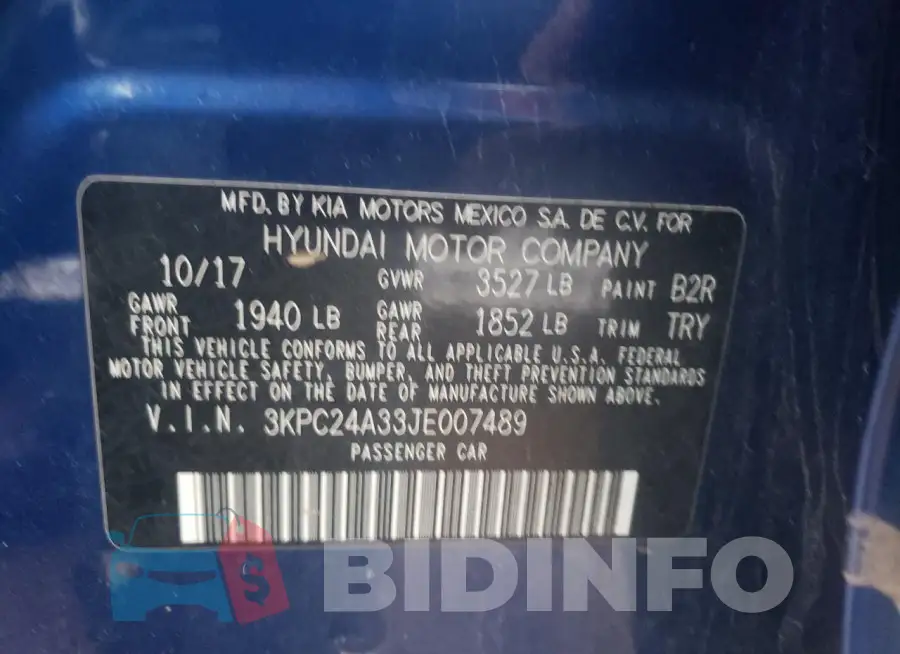 3KPC24A33JE007489 Photo# 13