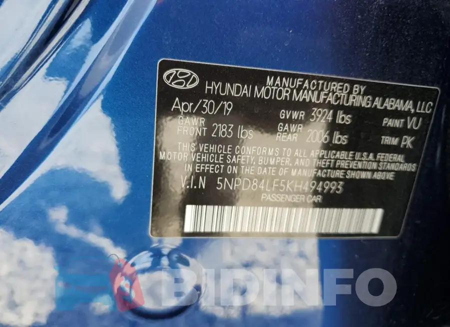 5NPD84LF5KH494993 Photo# 12