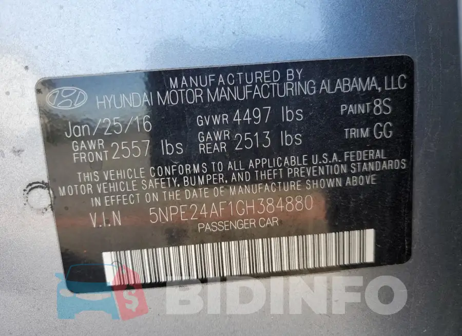 5NPE24AF1GH384880 Photo# 12