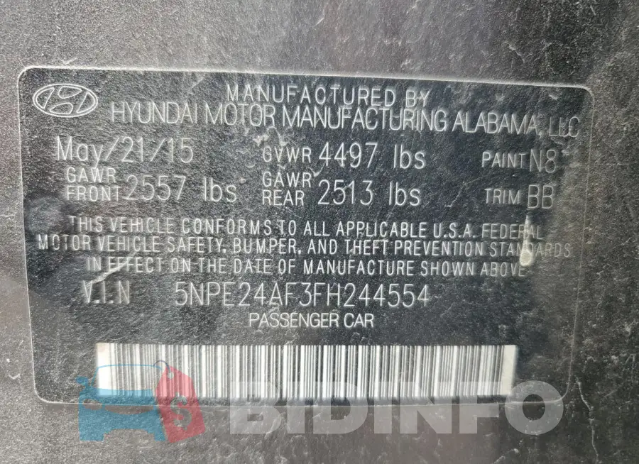 5NPE24AF3FH244554 Photo# 12