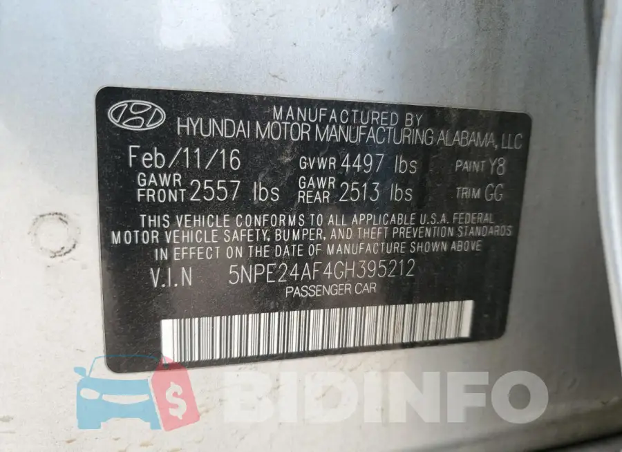 5NPE24AF4GH395212 Photo# 12