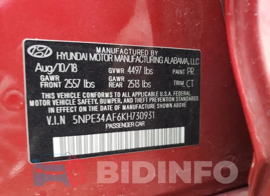 5NPE34AF6KH730931 Photo# 12