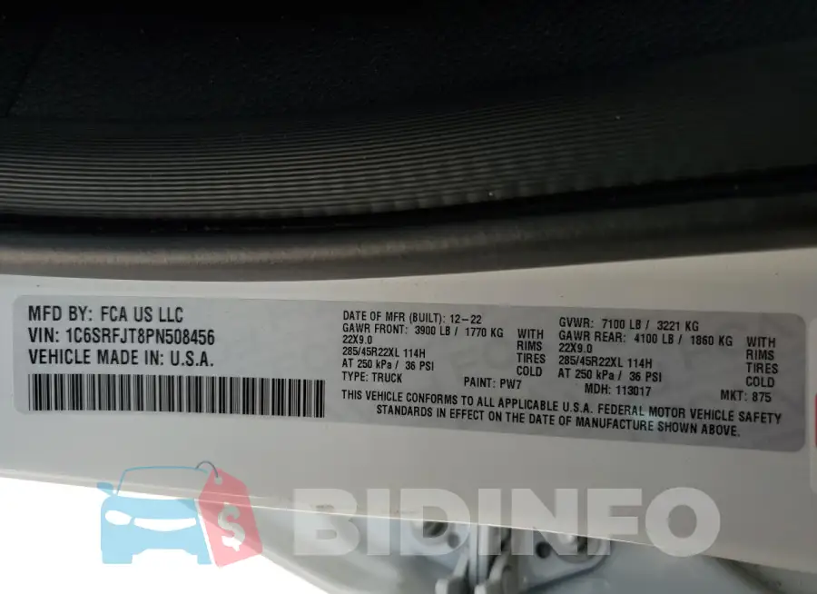 1C6SRFJT8PN508456 Photo# 12