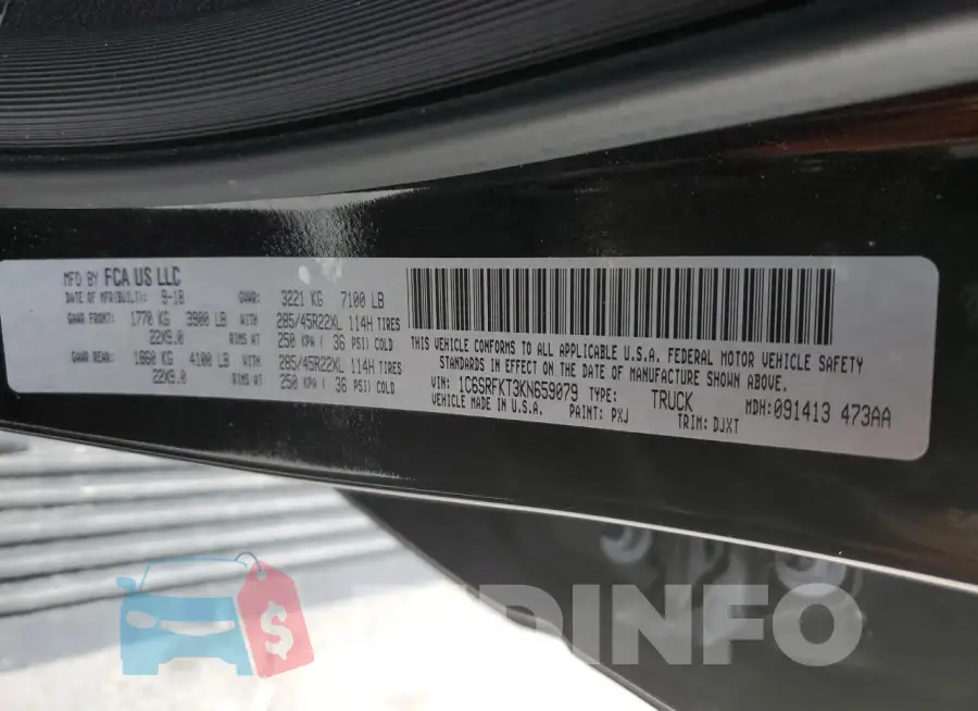 1C6SRFKT3KN659079 Photo# 13