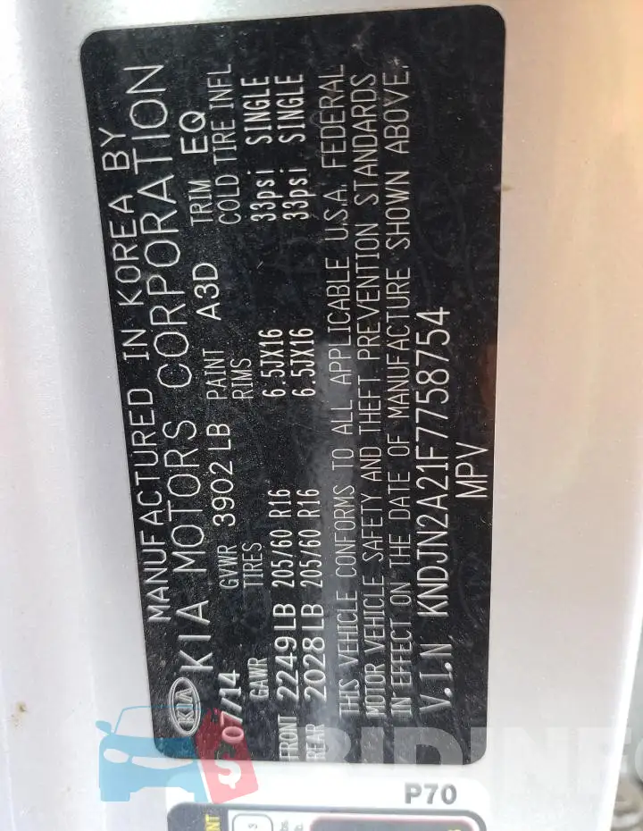 KNDJN2A21F7758754 Photo# 13