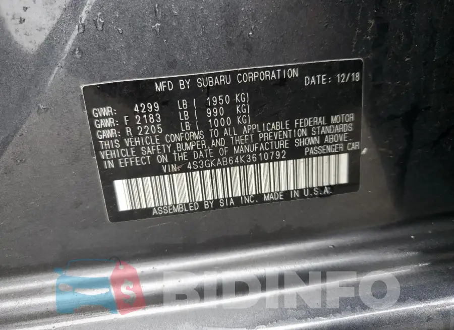 4S3GKAB64K3610792 Photo# 13