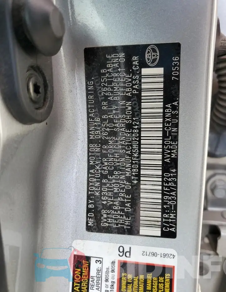 4T1BD1FK5HU208421 Photo# 13