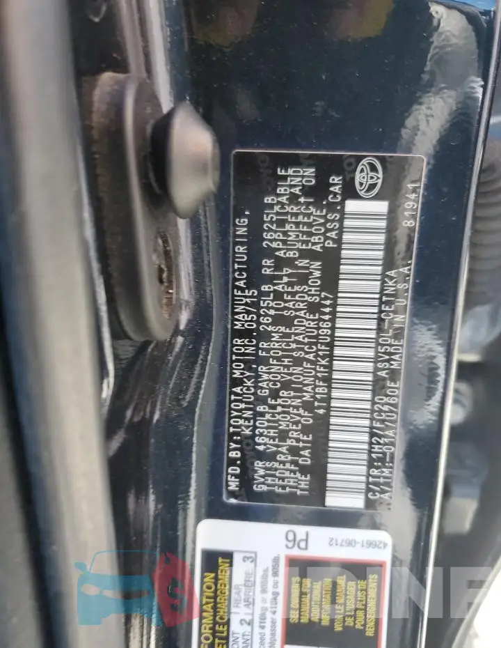 4T1BF1FK1FU964447 Photo# 12