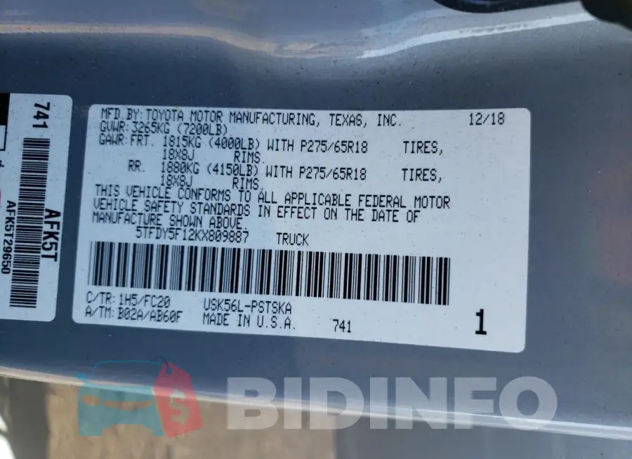 5TFDY5F12KX809887 Photo# 13